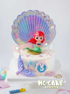 美人鱼贝壳装饰蛋糕