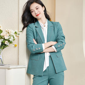 剩 米思阳2025春季新款气质温柔职场通勤一粒扣修身西装长袖外套2719