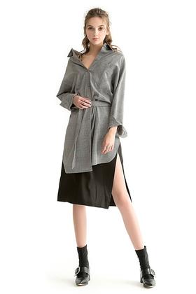 JUCY JUDY 中长款宽松格纹衬衣 1241