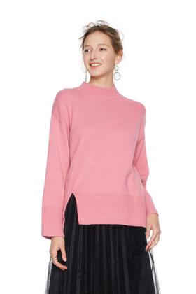 AVA 粉色开衩毛衣 5789