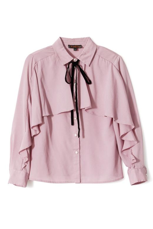 SINGLY 复古荷叶边雪纺上衣 1194 商品图3