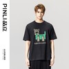 PINLI品立2023夏季新款男士落肩贴布烫钻圆领短袖T恤BG231111059 商品缩略图2