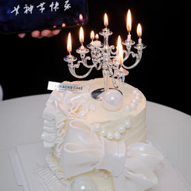 2023翻糖蝴蝶结、奶油霜抹面蛋糕「青提+草莓」5寸加高（3层胚2层夹心）