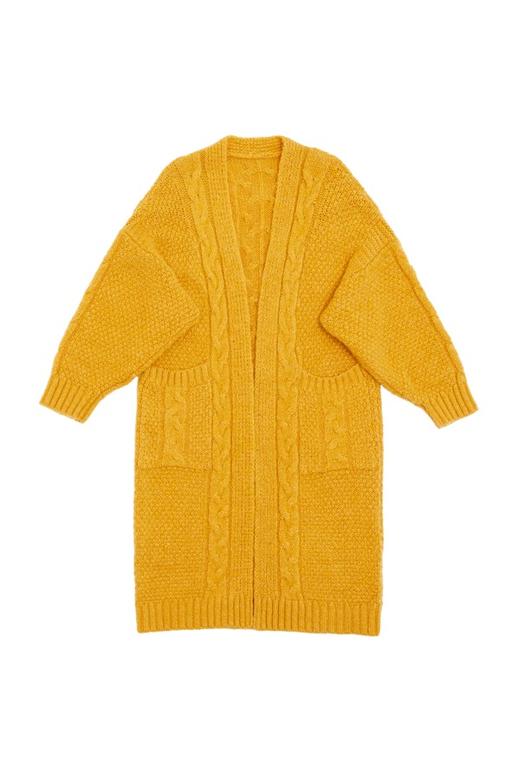 OSA欧莎 简约黄色毛衫长外套 5131 商品图4