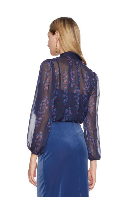 AVA 印花系带蓝色上衣 5860 商品图1