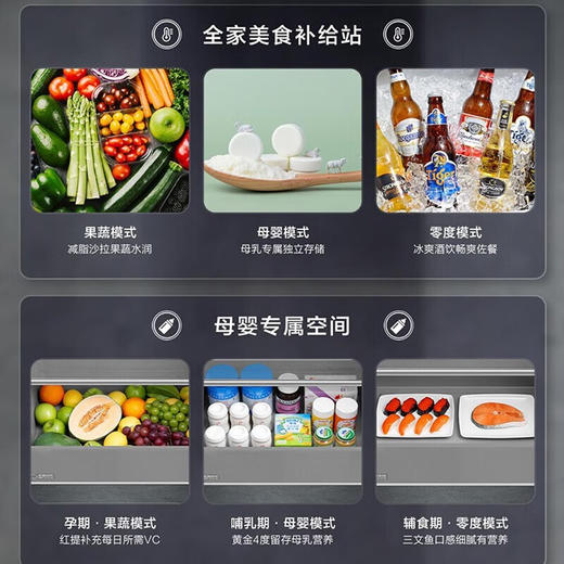 【0嵌新品】海尔冰箱四门法式多门 410升零嵌入式超薄电冰箱一级双变频底部散热风冷无霜植萃除菌 410L+零嵌入式+三档变温母婴空间+WiFi智控 商品图3