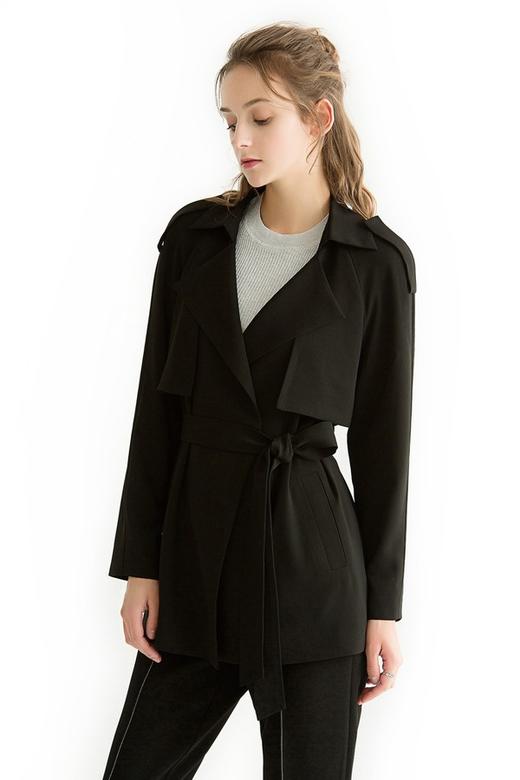 Lia Shade 黑色帅气设计感风衣 1207 商品图1