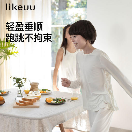 ubras旗下likeuu男女童睡衣镂空提花长袖短袖家居套装女童家居裙 ZY 商品图4