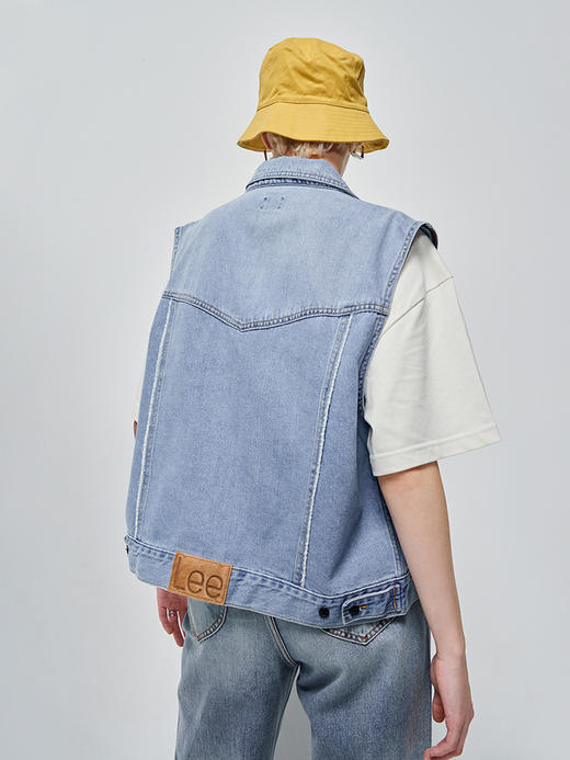 LEE 101+23春夏新品舒适浅蓝女牛仔背心LWT0052055PN 商品图1