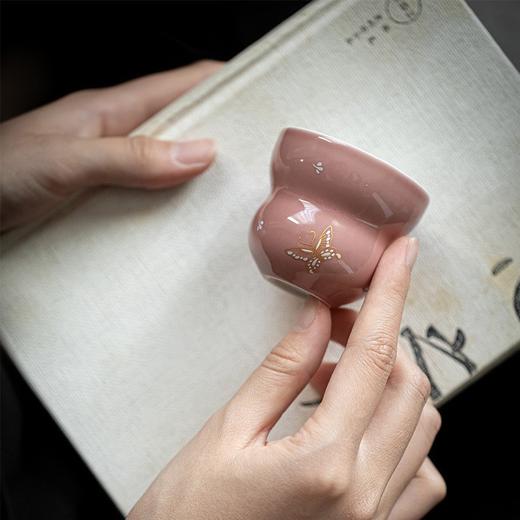 岚工坊 金银错舞蝶/葫芦茶杯   功夫茶具文人品茗杯 金银错舞蝶陶瓷主人杯 商品图7