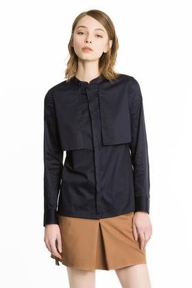 Lia Shade 藏青色立领衬衫 1201