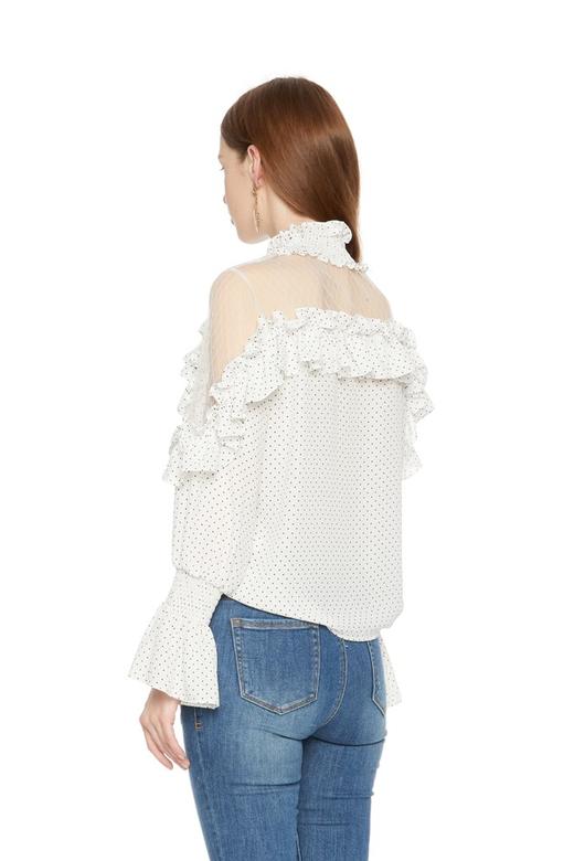 TT.COLOR 木耳边半透明波点上衣 5020 商品图1