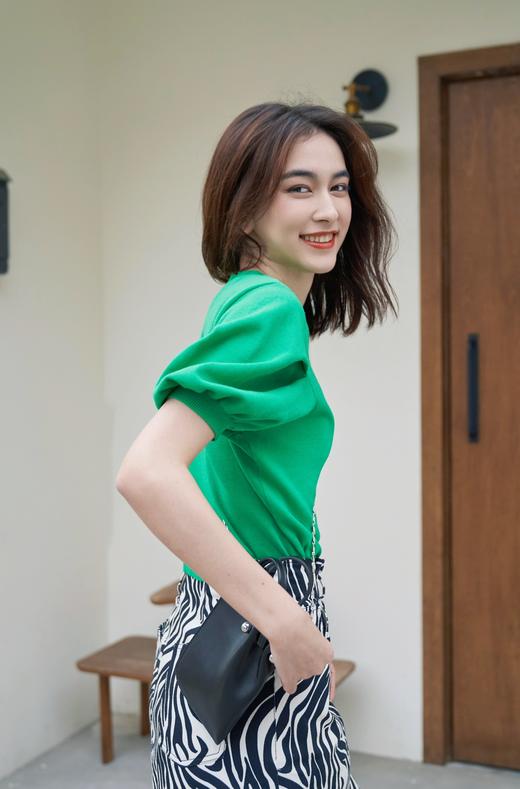 斑马纹开衩牛仔直身长裙 商品图3