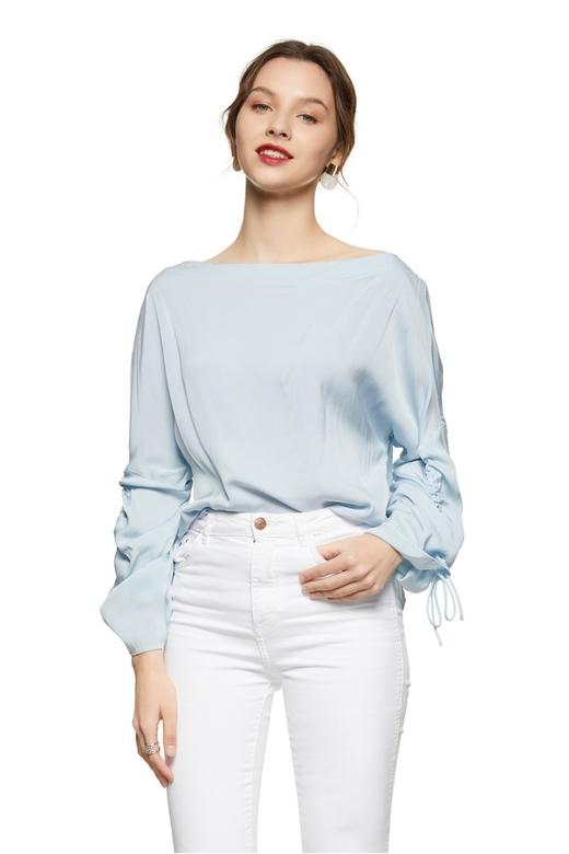 JEMO DRESSING 系带衣袖一字肩上衣 5166 商品图0