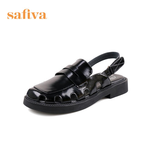 Safiya/索菲娅 新潮设计感2023年春季新款洞洞包头后空小众粗跟凉鞋 SF32115001 商品图6