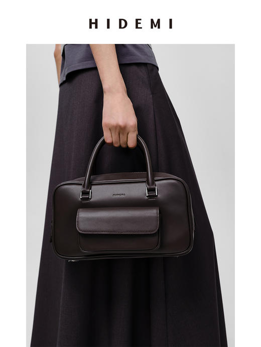 HIDEMI 牛皮口袋波士顿包 商品图4