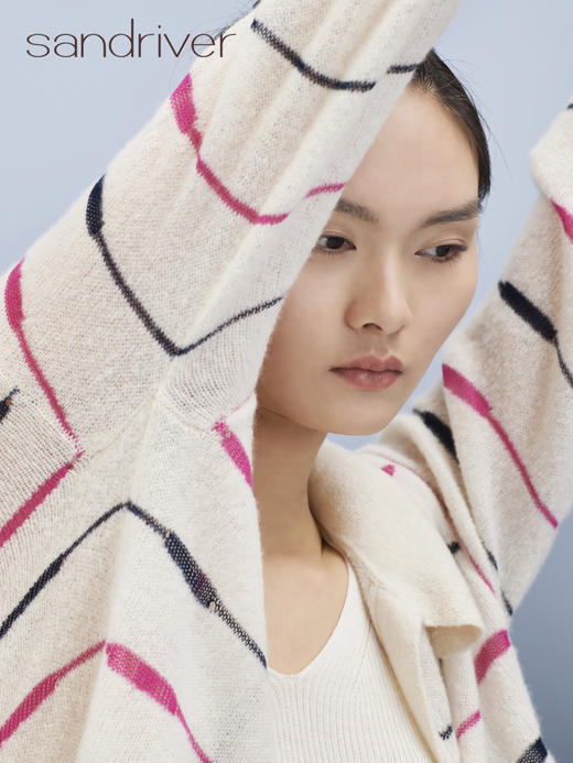 polo领彩条女开衫 SJS95W059K 商品图3