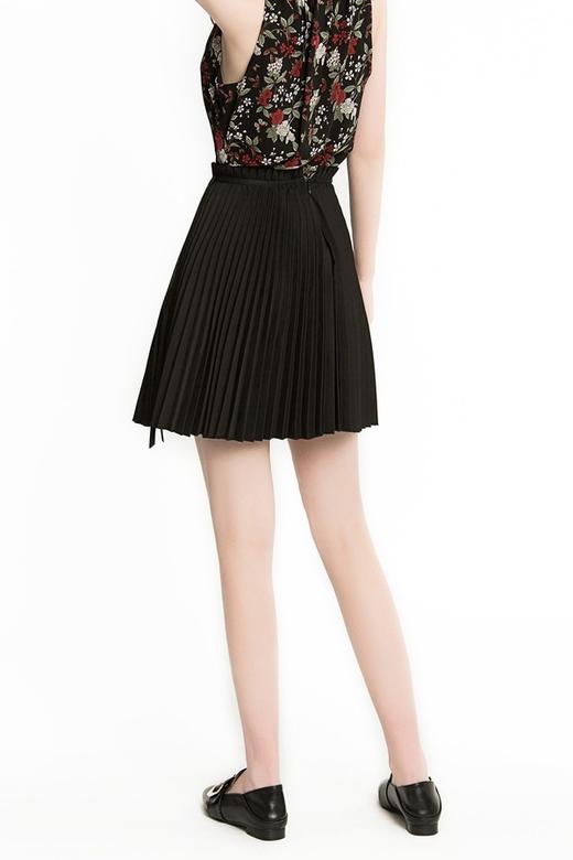 SINGLY 黑色简约挺括百褶裙 1198 商品图2