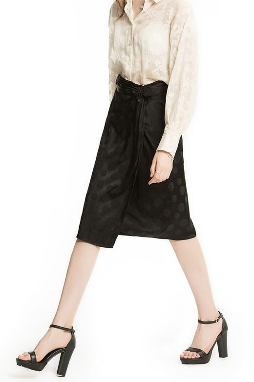 ZARA 黑色波点围裹式半裙 1741 商品图1