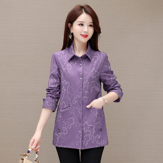 通勤百搭，舒适小翻领衬衫外套QYM-182301-Y 商品图1