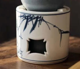 梵山堂青花诗文直身酒精炉