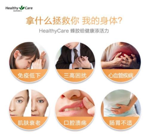 澳洲进口HealthyCare天然蜂胶胶囊2000毫克200粒 商品图3