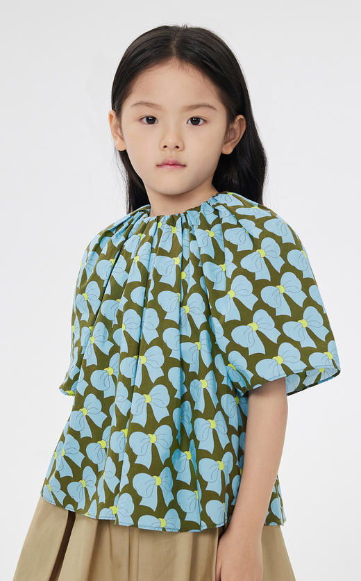 jnby  23年春款    全棉府绸蝴蝶结中袖TOP   1N3212470 商品图3