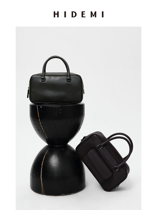 HIDEMI 牛皮口袋波士顿包 商品图5