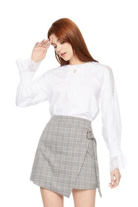 MIND BRIDGE 花边领白色系带上衣 5500