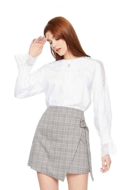 MIND BRIDGE 花边领白色系带上衣 5500 商品图0