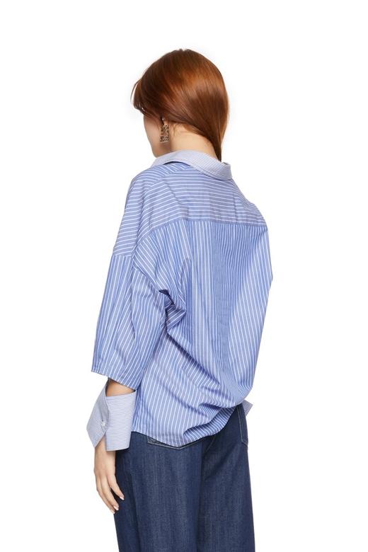 SUMMER & SAGE 开口设计条纹衬衣 5603 商品图1