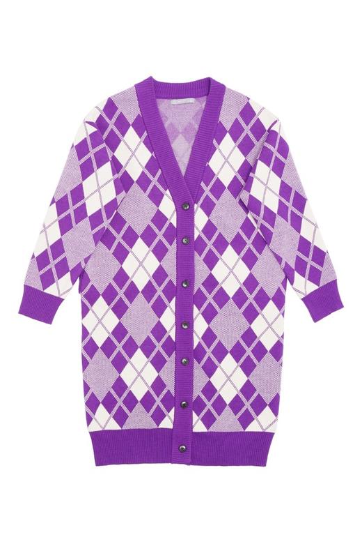 OCTAVIA 拼色菱格毛衣外套 5980 商品图4