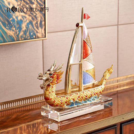 罗比罗丹《龙腾盛世》摆件创意帆船一帆风顺龙船饰品开业礼品 商品图3