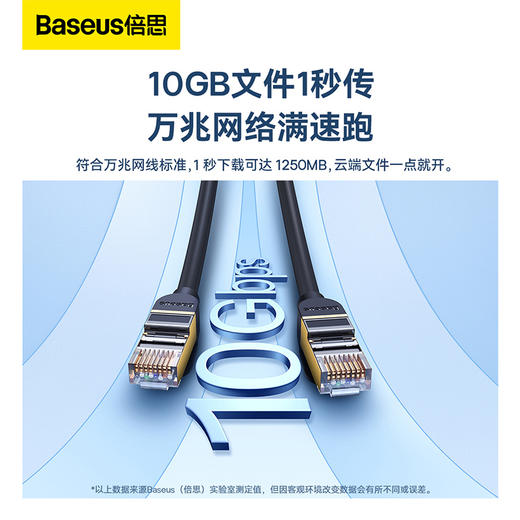 倍思 捷速 七类RJ45万兆网线(圆线) 黑色 商品图2