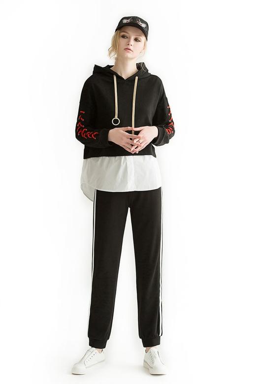 SINGLY 撞色条纹收脚运动裤 1197 商品图3