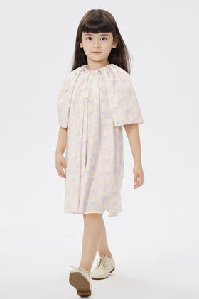 jnby  全棉府绸蝴蝶结短袖连衣裙  1N3G12480