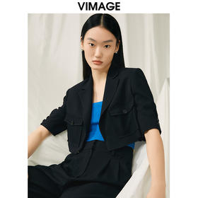 VIMAGE纬漫纪春季新款时尚百搭短款外套女V1903523