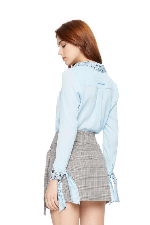 SUMMER & SAGE 趣味图案蓝色衬衣 5607 商品图1