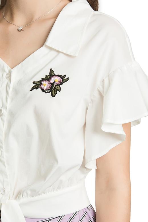 SUMMER & SAGE 花朵刺绣荷叶边上衣 3426 商品图3