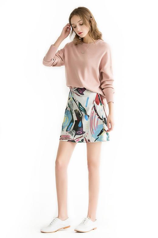 LILY 抽象印花包臀短裙 1228 商品图3