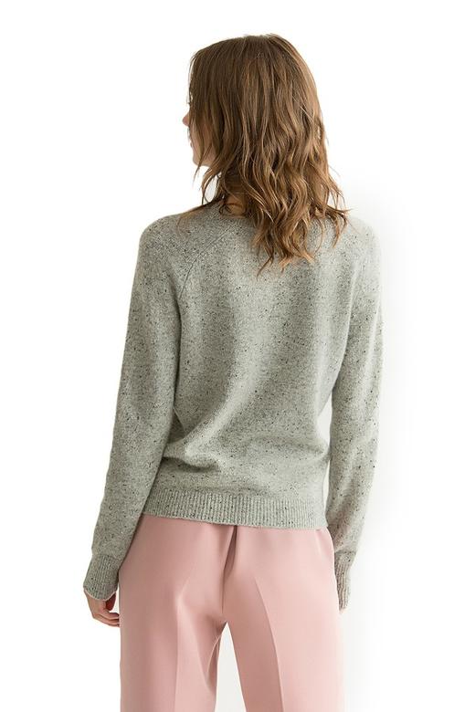 LILY 人形提花V领针织毛衫 1222 商品图2