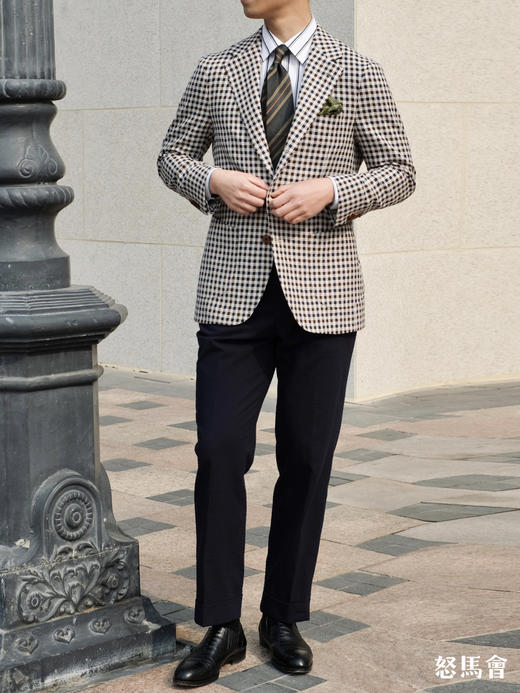 Sojitz 泡泡纱藏蓝色意式工艺裤装 商品图5