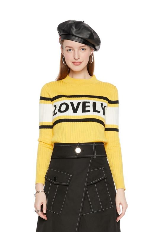 AVA 字母饰拼色针织衫 5519 商品图0