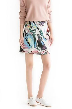 LILY 抽象印花包臀短裙 1228