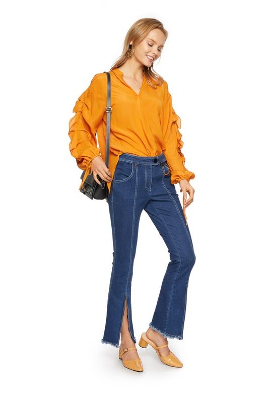 BASIC HOUSE 荷叶边饰V领上衣 5867 商品图3