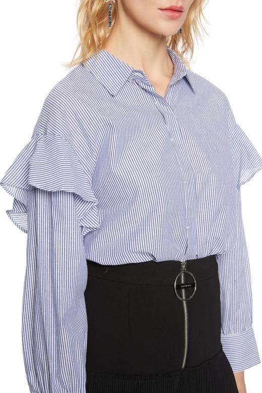 OSA欧莎 荷叶边装饰全棉衬衫 5133 商品图2