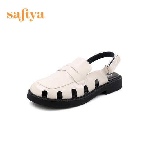 Safiya/索菲娅 新潮设计感2023年春季新款洞洞包头后空小众粗跟凉鞋 SF32115001 商品图7