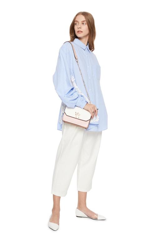 DONG DE XI 蕾丝花朵饰格纹衬衣 4174 商品图3