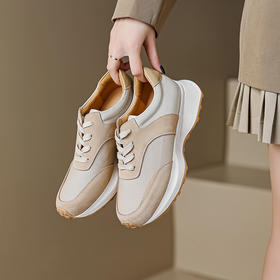 运动休闲，里外全皮拼色细带厚底阿甘鞋MLD-AC1137