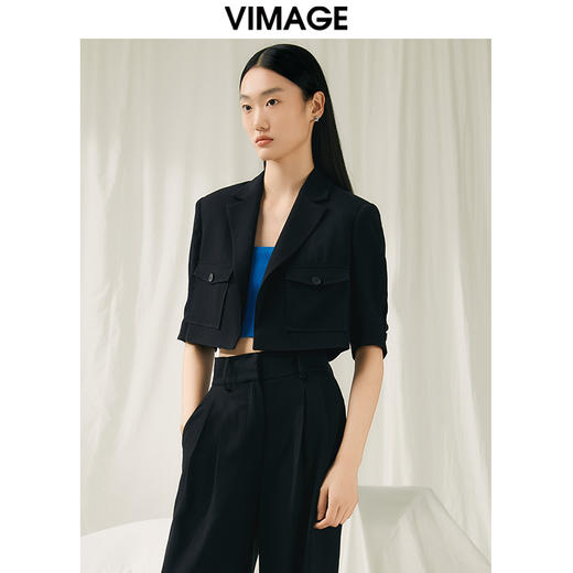 VIMAGE纬漫纪春季新款时尚百搭短款外套女V1903523 商品图2